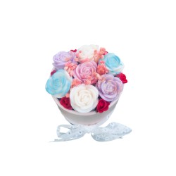 Bouquet floral en cire parfumée fleur d'eau