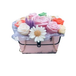 Bouquet floral en cire parfumée