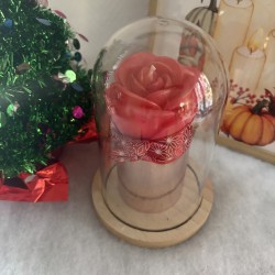 Bougie moulée rose sauvage