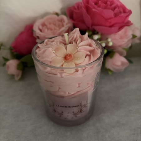 #bougie octobre rose fleur de coton