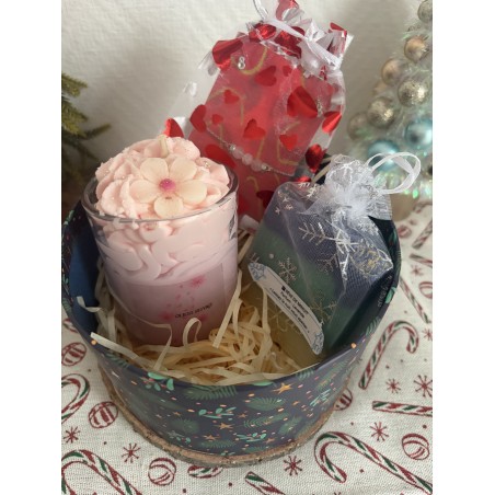 coffret artisanal bougie, savon et bracelet