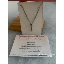 bracelet quartz rose, bracelet pierre naturelle, bijou lithothérapie, bracelet acier inoxydable, quartz craquelé, pierre de l'am