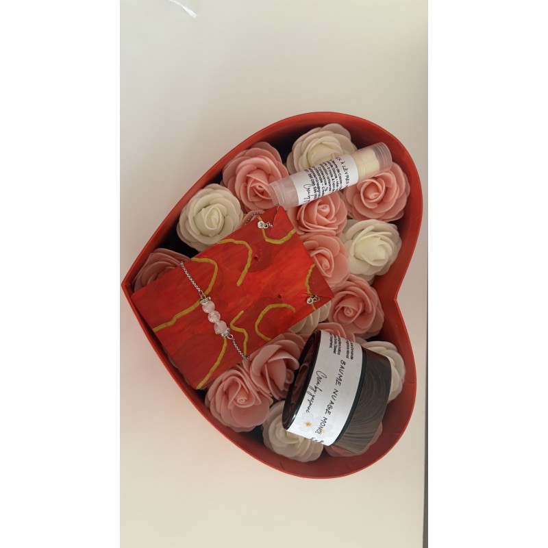 Coffret Saint-Valentin Femme - Bijou Quartz Rose & Soins Naturels 24,90€