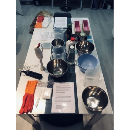atelier se savon en saponification a froid