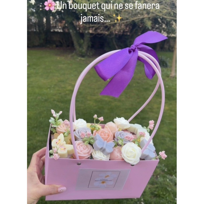 Personnalisation - Bouquet fondants parfumés version sac et panier