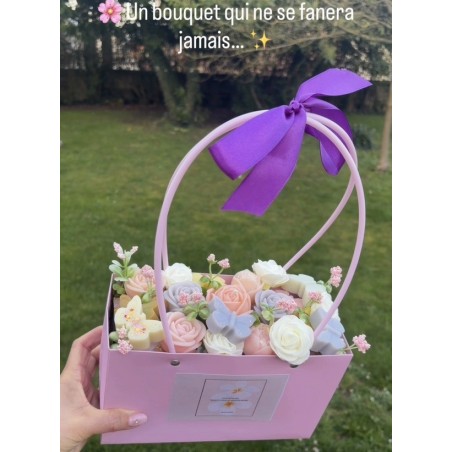 Personnalisation - Bouquet fondants parfumés version sac et panier