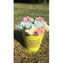 Personnalisation - Bouquet de fondants parfumés version boîte ronde et pot