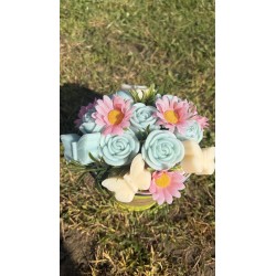 Personnalisation - Bouquet de fondants parfumés version boîte ronde et pot