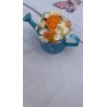 bouquet fleuri parfumé musc- cire d'olive & arrosoir déco - /creabyyasmine
