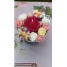 Bouquet fleuri bougie et fondants cire d'olive et pot déco/ creabyyasmine