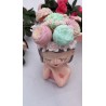 bouquet fleuri parfumé licorne- cire d'olive et pot visage- creabyyasmine