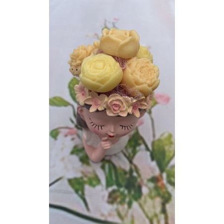 bouquet fleuri en cire parfumé vanille