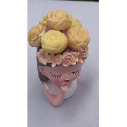 bouquet fleuri parfumé vanille cire d'olive cache pot creabyyasmine
