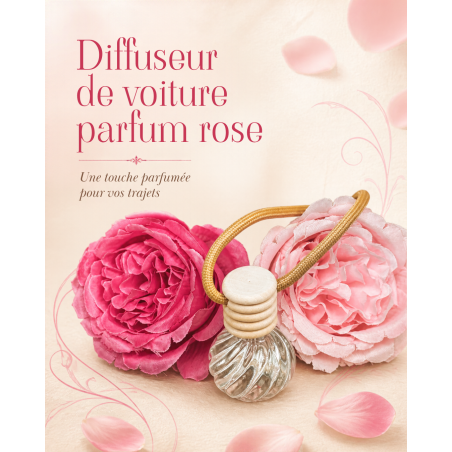 Diffuseur voiture parfum rose | Créa by Yasmine